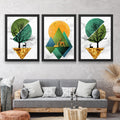 CRAFT QUEST Modern Art Abstract Wall Art | Set of 3 Frames for Home Decoration | Ideal for Living Room, Bedroom & Offices