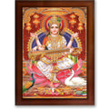 CRAFT QUEST Saraswati Devi Goddess Saraswati Maa Wall Painting Framed Home Decor wooden framed