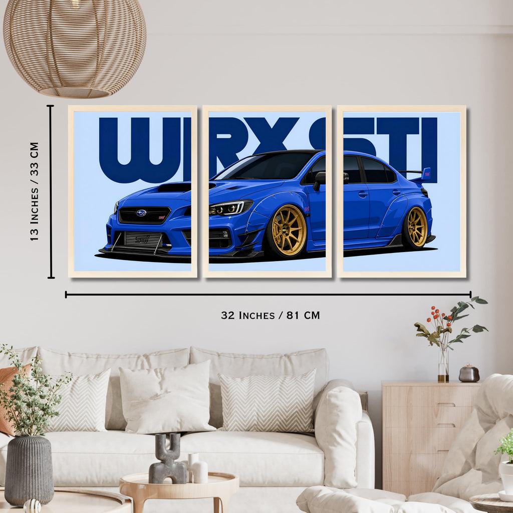 VENUXE ARTS Set Of 3 Big Sports Cars Framed Posters Gift Items for Boys Room Wall Decoration Bedroom Living Room Office Studio Décor | Car Poster Frame for Wall Décor