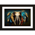 CRAFT QUEST Abstract Modern Pachyart Art Painting Poster Frame for Home & Office Wall Decoration - Portrait, Wall Display (Black, 14x10 Inch Frame with Art Print) (Tropical Reverie)