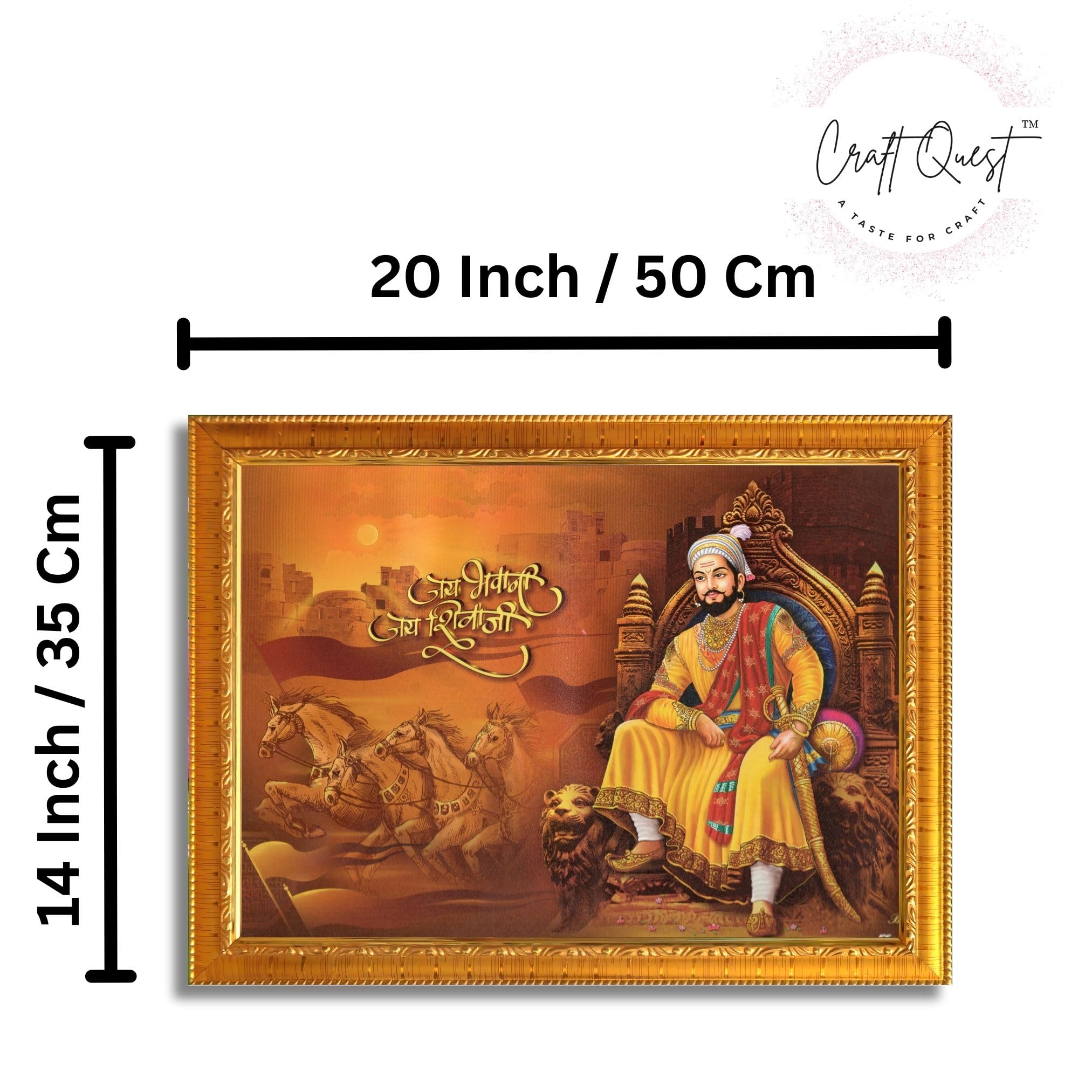 CRAFT QUEST Chhatrapati Shivaji Maharaj photo frame | Home Decorative items with synthetic frame