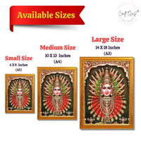 CRAFT QUEST Renuka Devi Yellamma Mata Ellamma Thalli Wall Painting Framed | South God Picture Frame for Home, Office, Temple & Gifting, Decor