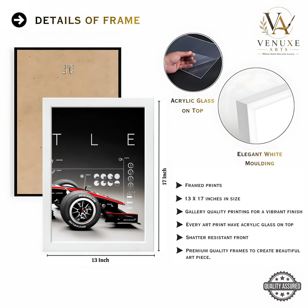 VENUXE ARTS Set Of 3 Big Sports Cars Framed Posters Gift Items for Boys Room Wall Decoration Bedroom Living Room Office Studio Décor | Car Poster Frame for Wall Décor