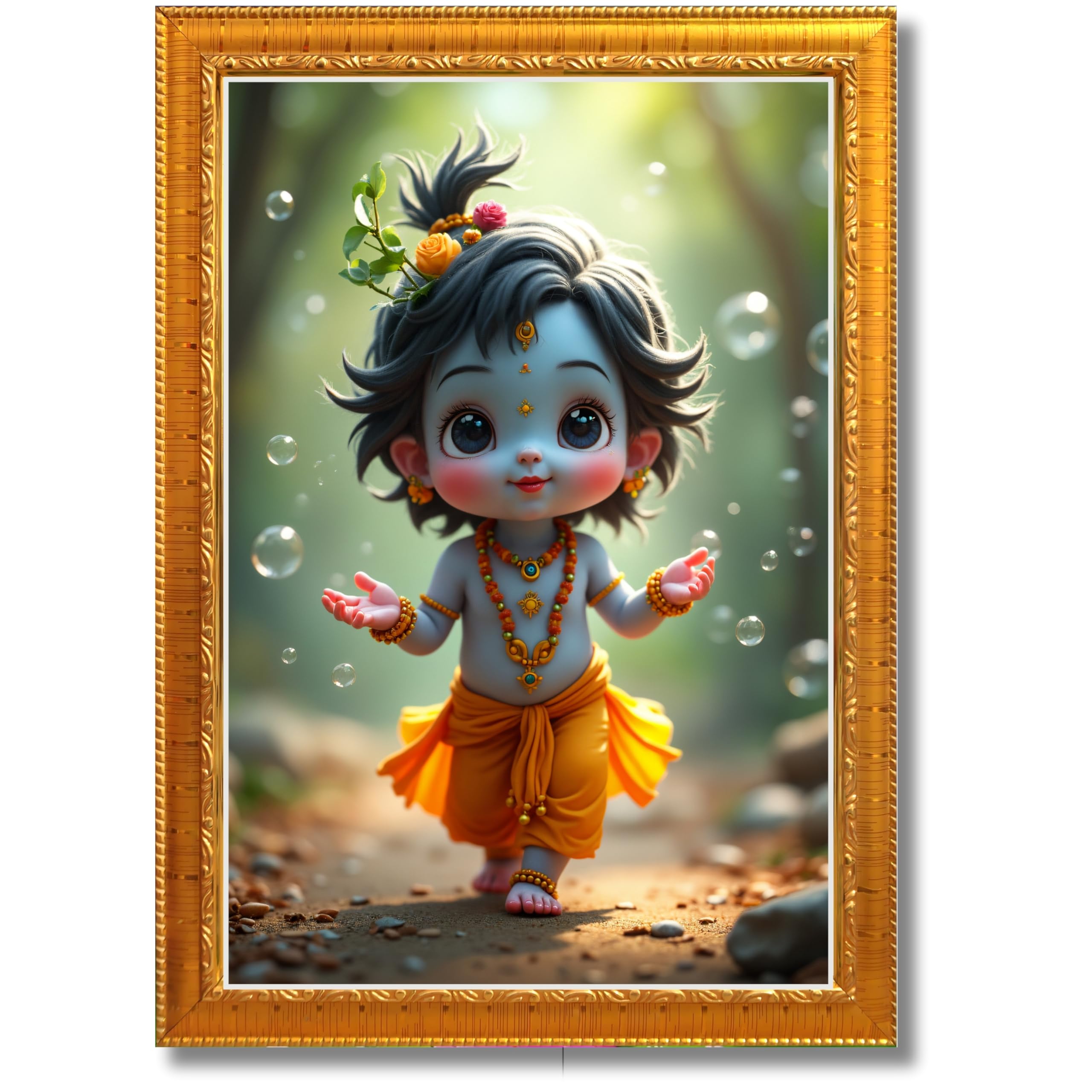 CRAFT QUEST Shri Bal Gopal Painting | Krishna Photo Frames for Walls, Home, Bedroom, Living Room and Home Decor