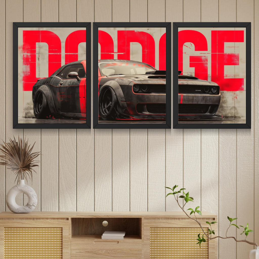 VENUXE ARTS Set Of 3 Big Sports Cars Framed Posters Gift Items for Boys Room Wall Decoration Bedroom Living Room Office Studio Décor | Car Poster Frame for Wall Décor
