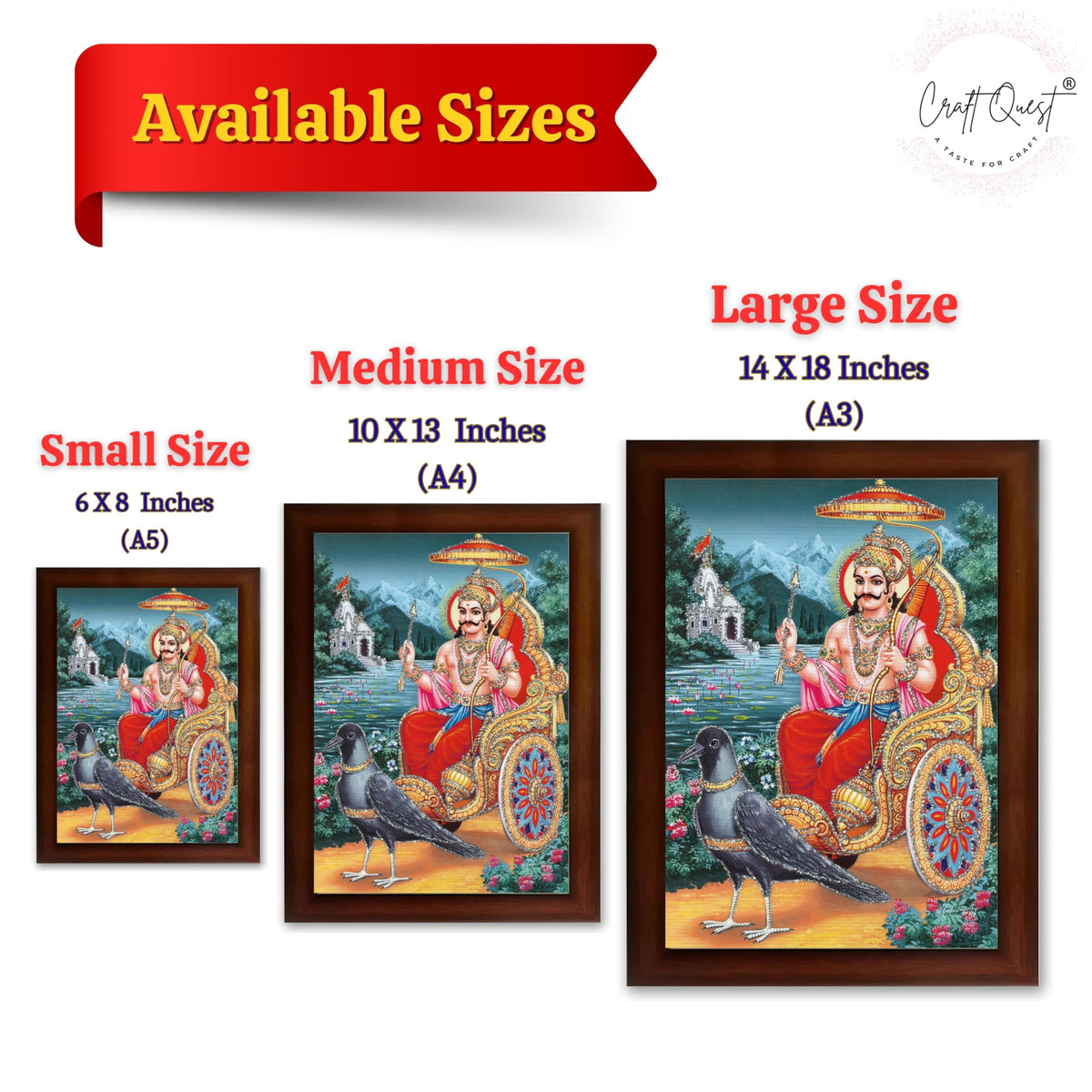 CRAFT QUEST Shani Dev Photo Frame Religious Framed Painting