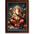 CRAFT QUEST Lord Ganesha Ganpati ji Abstract Modern Wall Painting With Frame For Home and Pooja,Office Décor