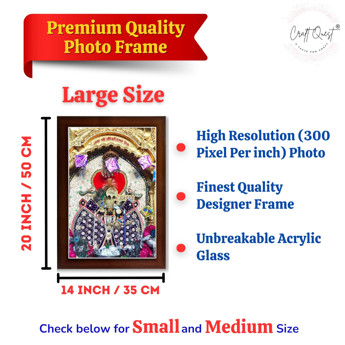 CRAFT QUEST Shree Sanwaliya Seth Shringaar Darshan Religious Photo Frame