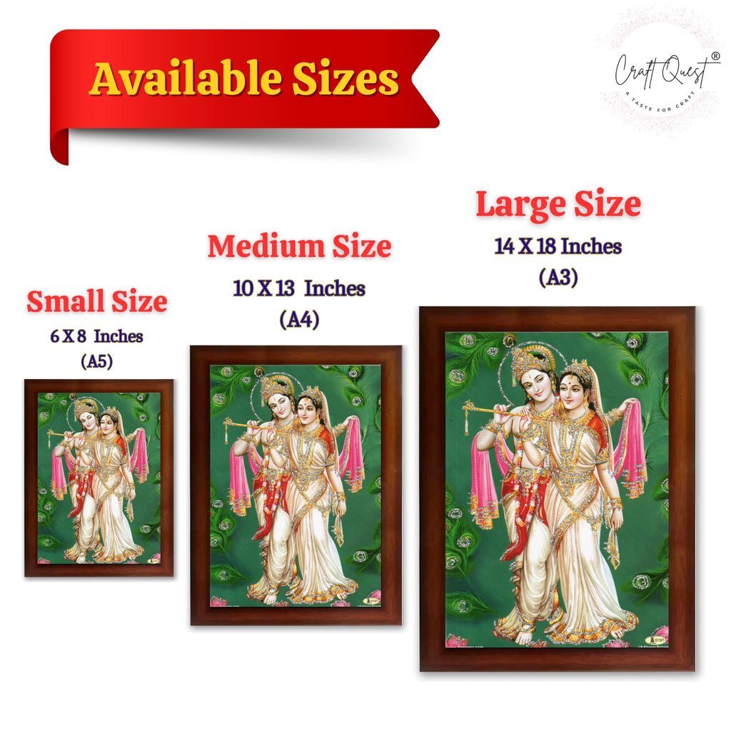 CRAFT QUEST Radha Krishna ji Painting With Frame Wall Paintings for Living Room, Bedroom, Office Décor
