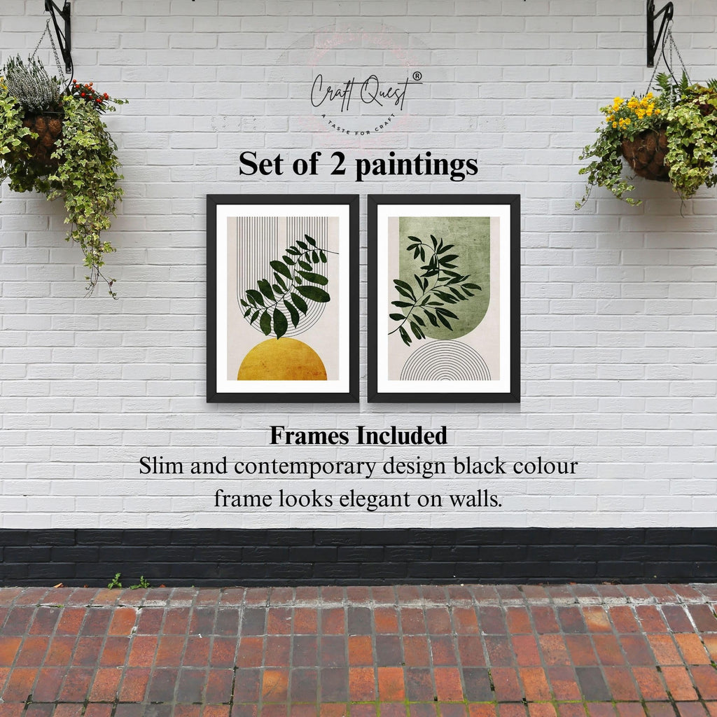CRAFT QUEST 2 Piece Set Wall Art poster Frame Painting for Wall Decoration With Acrylic Glass, for living room,Home, Office Restraunt