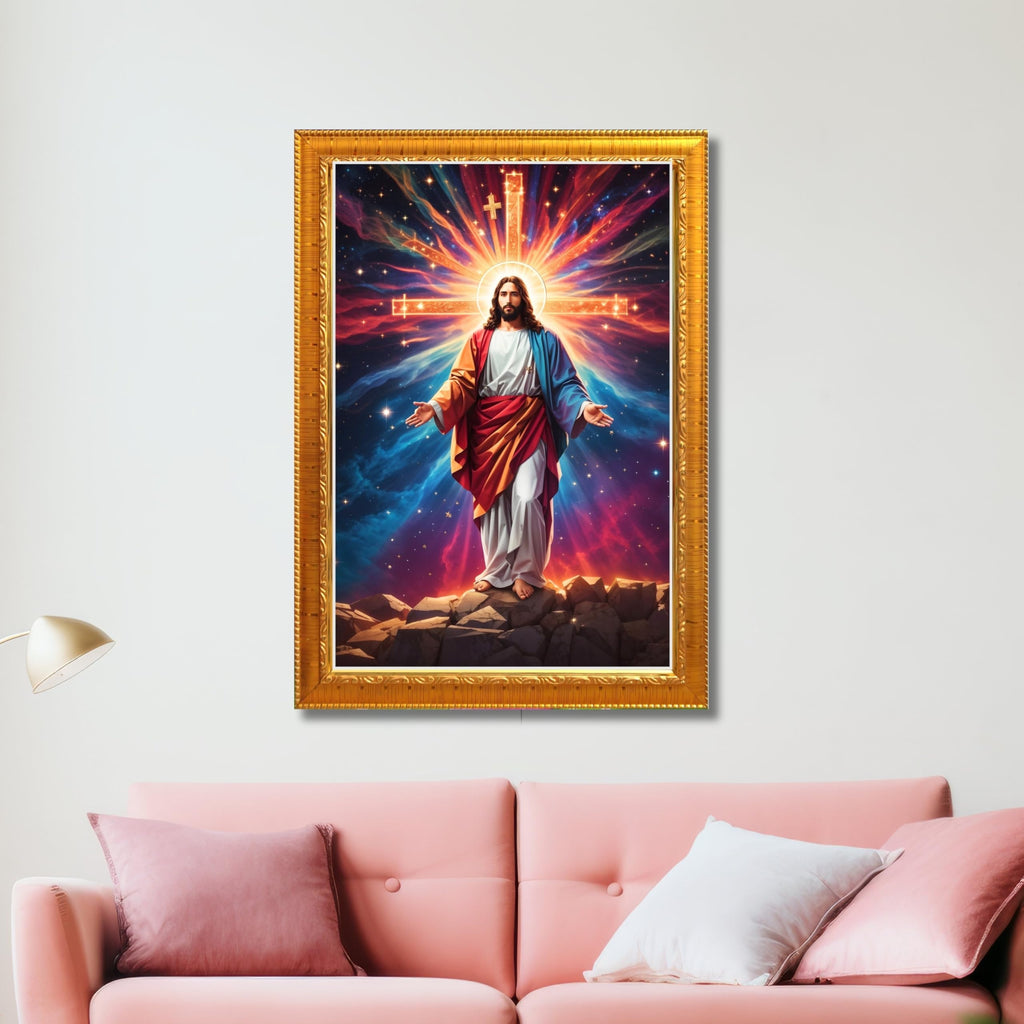 CRAFT QUEST Jesus Christ Photo Frame Jesus Wall Painting Spiritual Christian Wall Décor Item for Room and Prayer