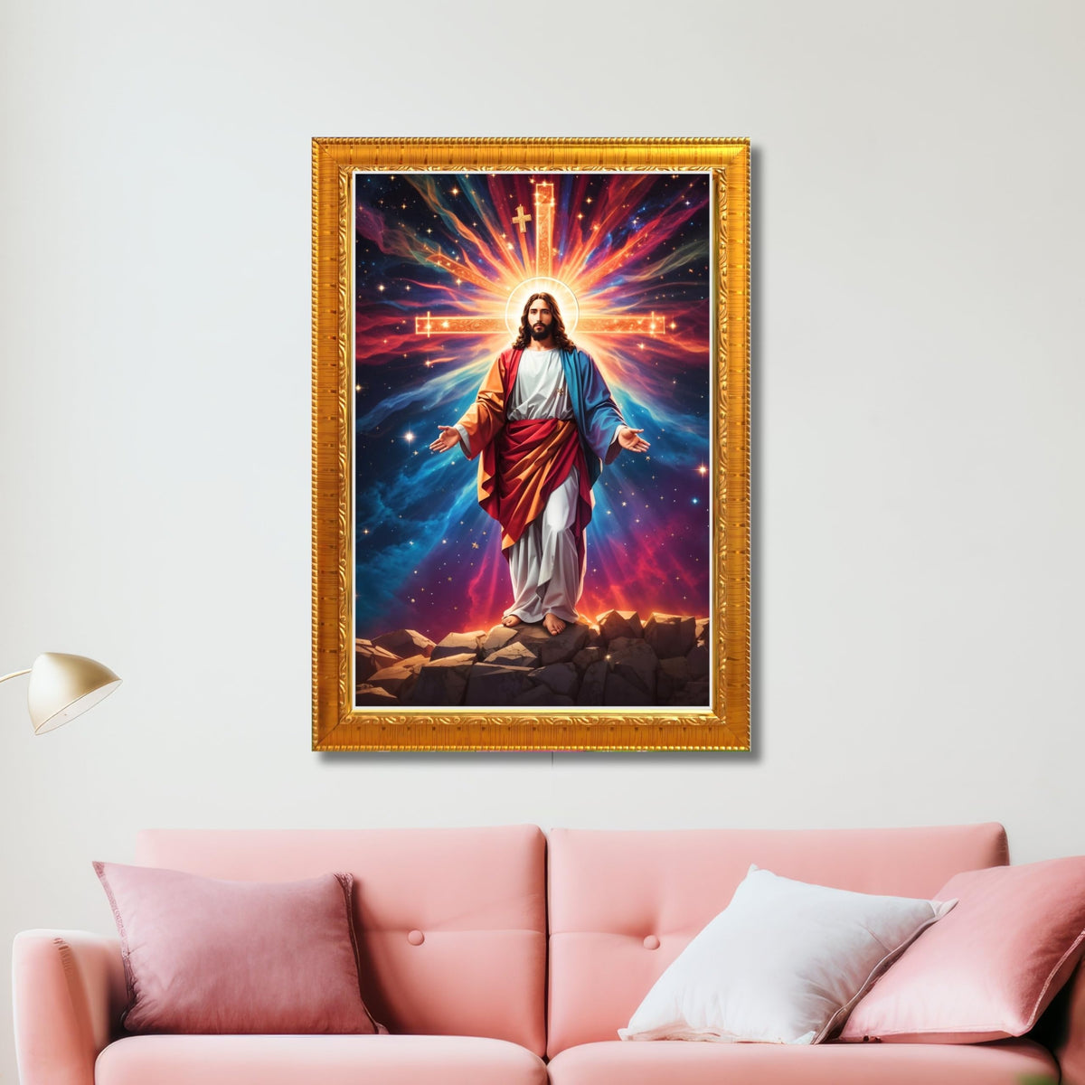 CRAFT QUEST Jesus Christ Photo Frame Jesus Wall Painting Spiritual Christian Wall Décor Item for Room and Prayer