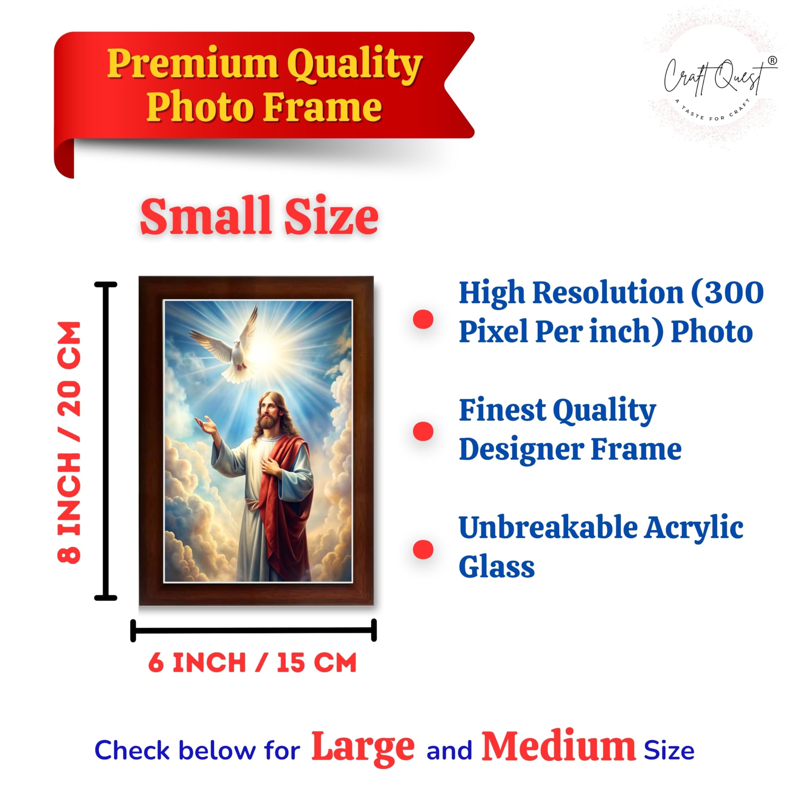 CRAFT QUEST Lord Jesus Christ Christmas Photo Frame Decor For Wall/Table/Room