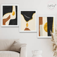 CRAFT QUEST Wall Art Decor Paintings | Set of 3 Abstract Wall Art Frames for Home Decoration | Ideal for Living Room, Bedroom & Office