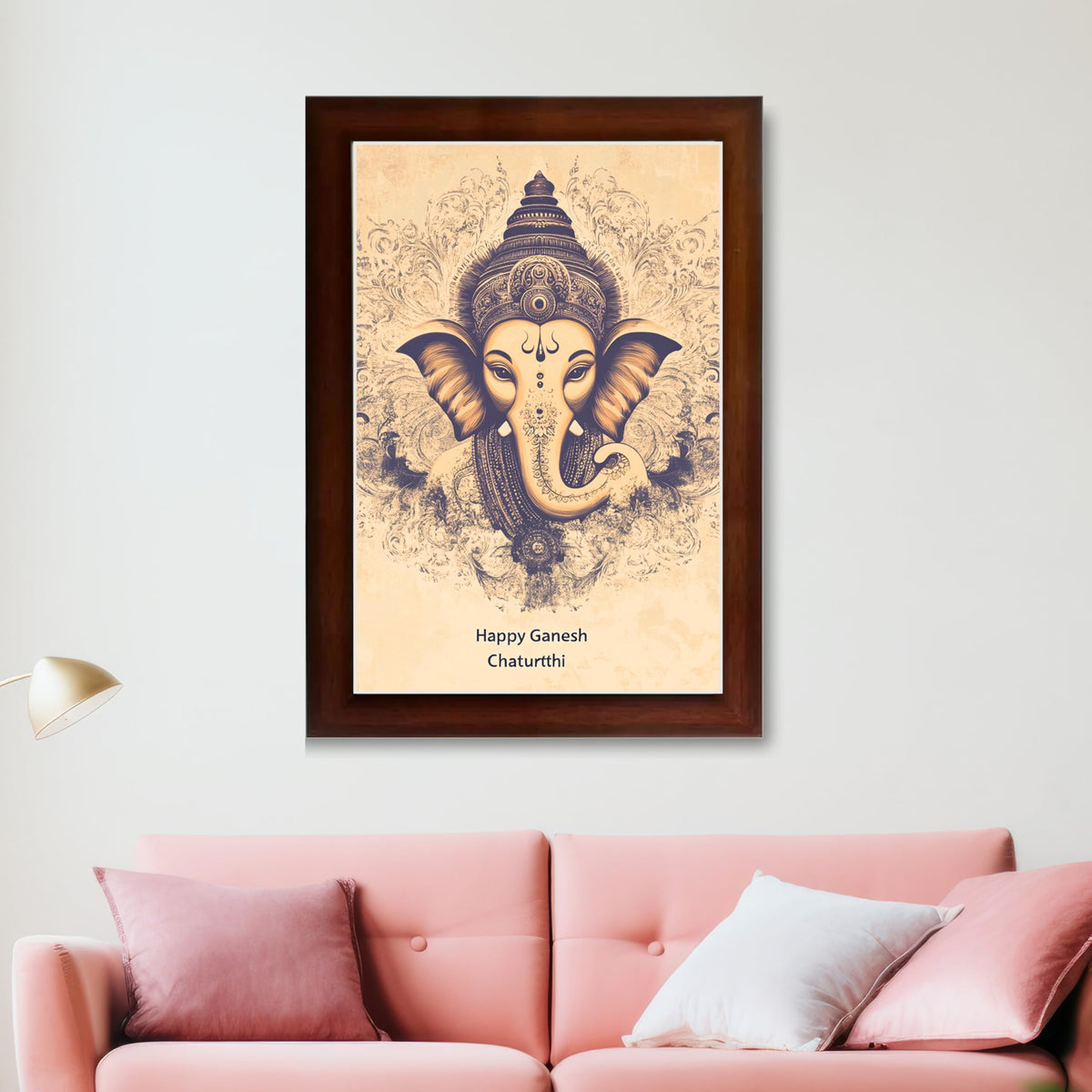 CRAFT QUEST Lord Ganpati Ganesh God Frame for Pooja Room & Wall Decor GA-253