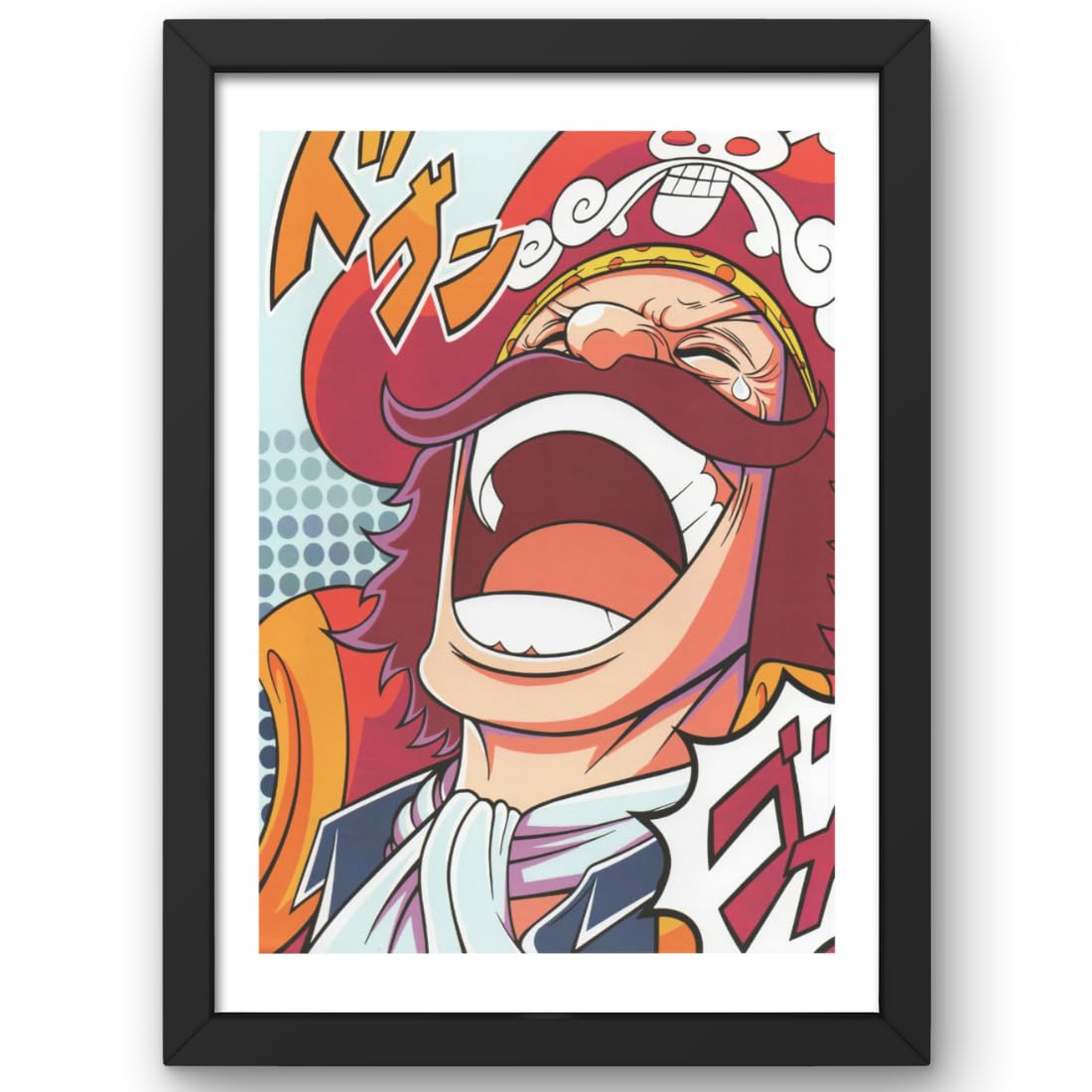 CRAFT QUEST One Piece Anime Laminated Posters Framed Painting with Matte Black Frame (14 Inches x 10 Inches)