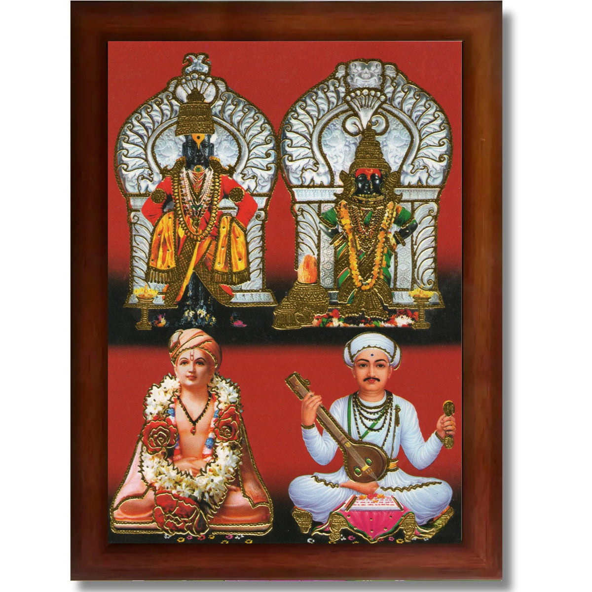 CRAFT QUEST Lord Shri Vitthal Rukmini Photo Frame with Acrylic Sheet Wall Hanging/Gift/Temple/puja Room/Home Decor Frame Item