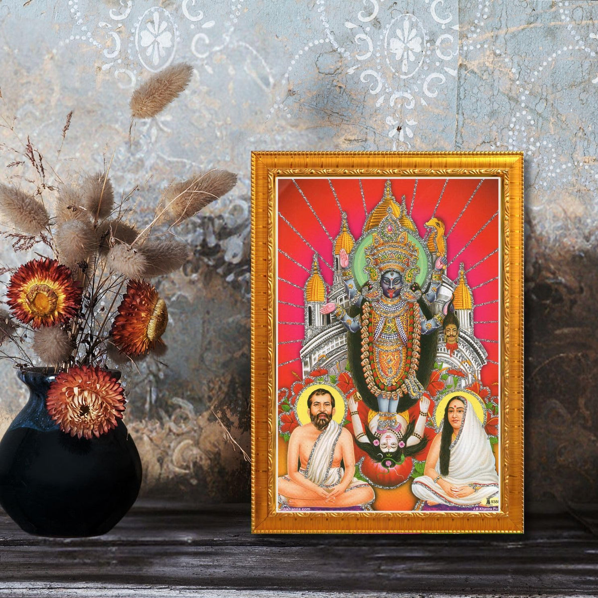 CRAFT QUEST Kali Mata photo with frame, God Religious Framed With Acrylic Glass