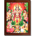 CRAFT QUEST Satyanarayana Swamy Hindu God Satyanarayan Photo Frame | Religious Photo Frame | Ideal for Home, Office, Temple & Puja Room, Wall Decor