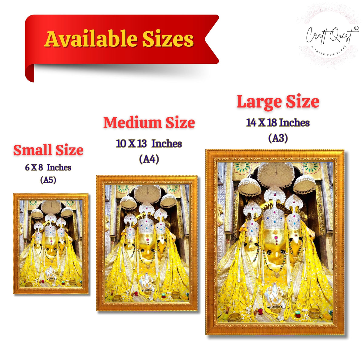 CRAFT QUEST Baglamuklhi maa/mata wodden Religious Photo Frame for Home, Office