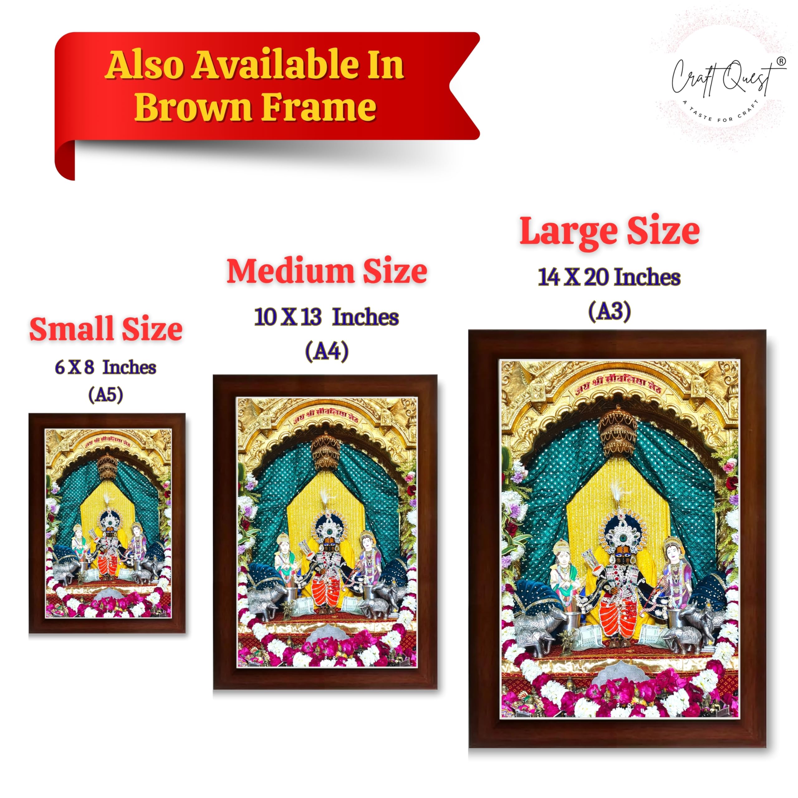 CRAFT QUEST ShrI Sanwaliya Seth Shringaar Darshan Religious Photo Frame