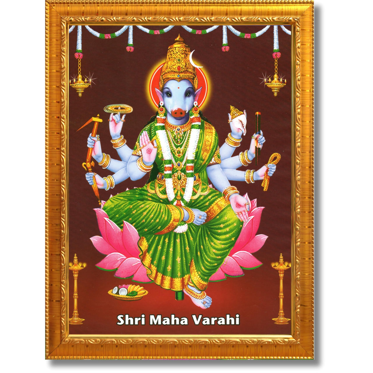 CRAFT QUEST Varahi Amman Devi Religious Photo Frame With Acrylic Glass, Religious Frame Painting