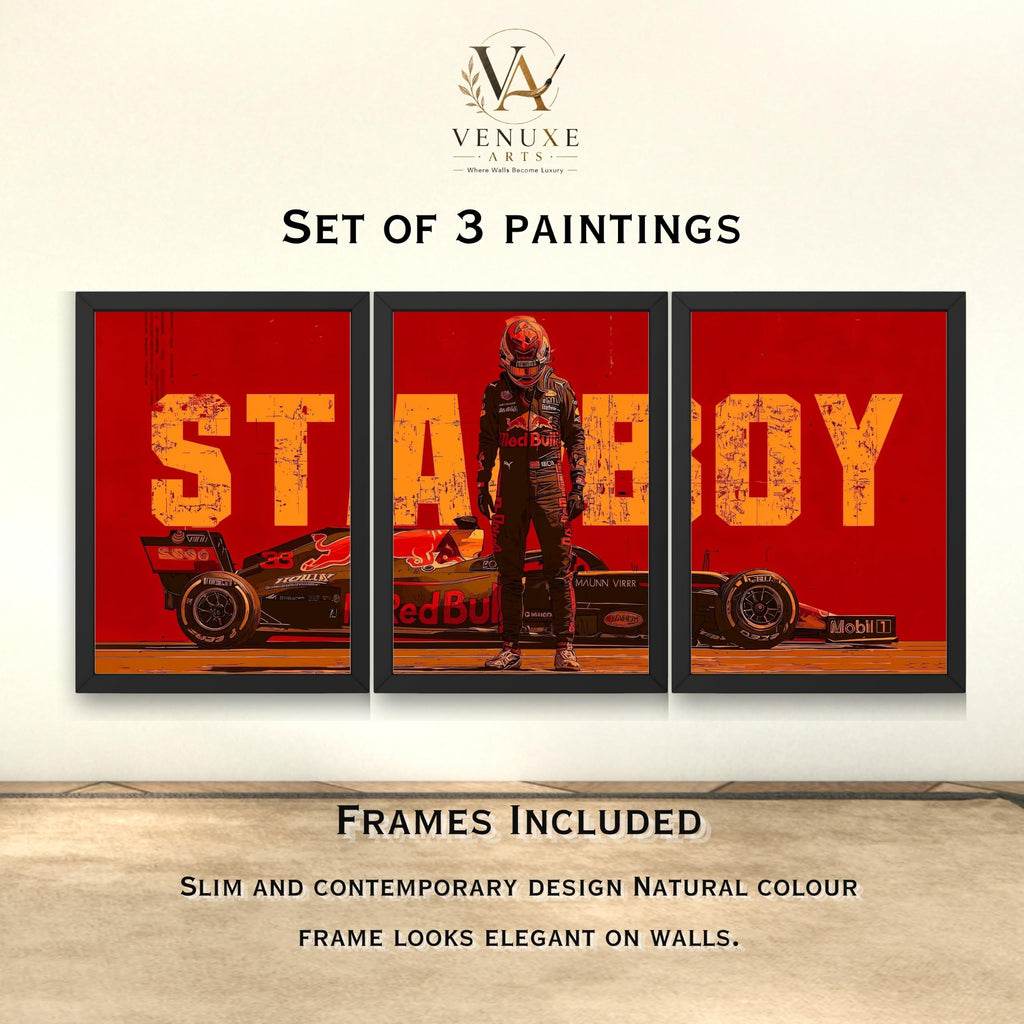 VENUXE ARTS Set Of 3 Big Sports Cars Framed Posters Gift Items for Boys Room Wall Decoration Bedroom Living Room Office Studio Décor | Car Poster Frame for Wall Décor