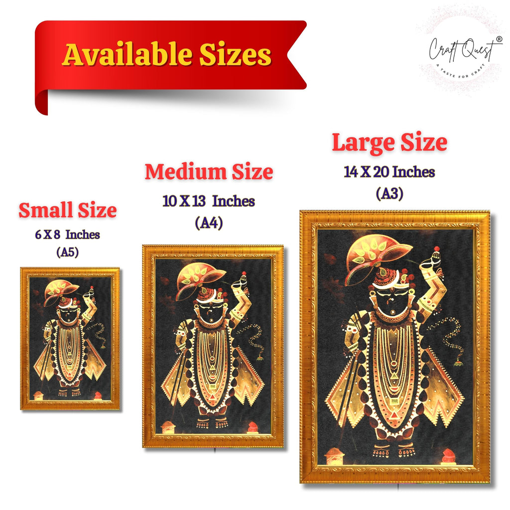 CRAFT QUEST Shreenath ji shree nathaji Photo Frame for Wall Hanging/Gift/Temple/puja Room/Home Decor Frame with Unbreakable Acrylic Glass