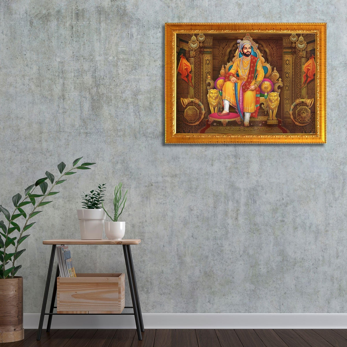 CRAFT QUEST Chhatrapati Shivaji Maharaj photo frame for Home Decorative items with synthetic frame