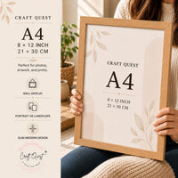 CRAFT QUEST 4X6 Inch Size synthetic Wall Mount Photo frames Single For Home Decoration, Living Room, Office Decoration (Natural, Set of 1)