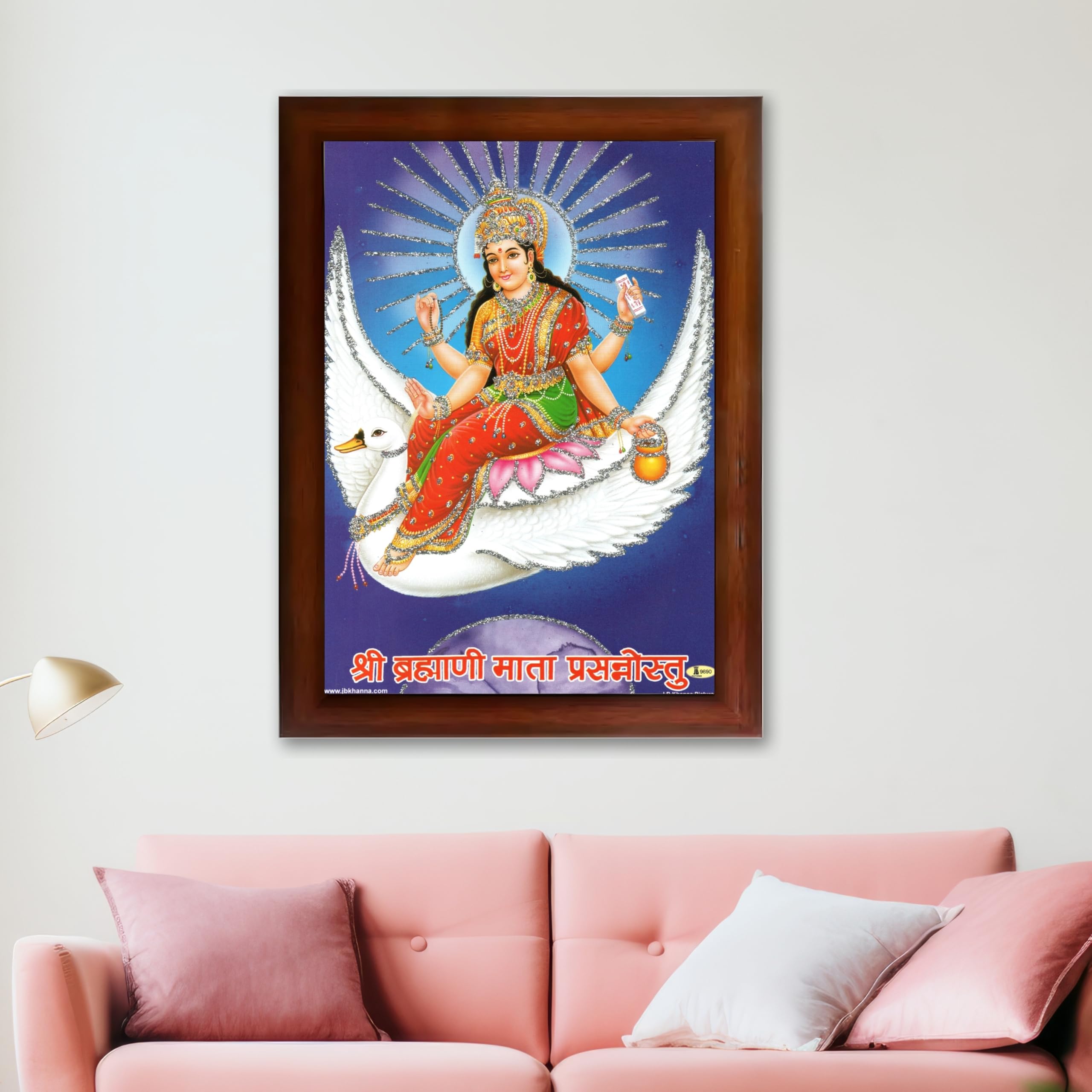 CRAFT QUEST Brahmani Maa Mata Mataji Wall Painting Framed Home Decor wooden framed