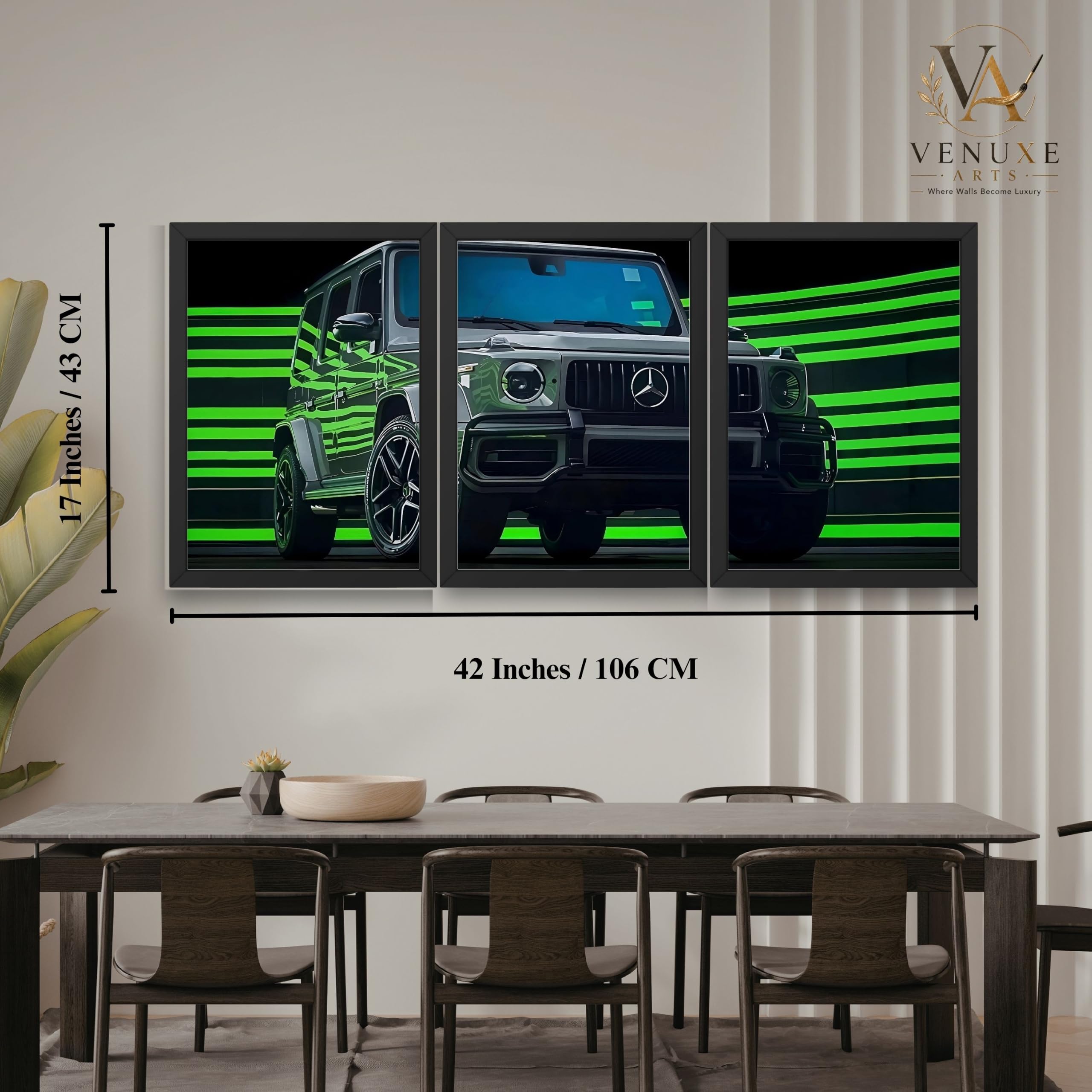 VENUXE ARTS Set Of 3 Big Sports Cars Framed Posters Gift Items for Boys Room Wall Decoration Bedroom Living Room Office Studio Décor | Car Poster Frame for Wall Décor