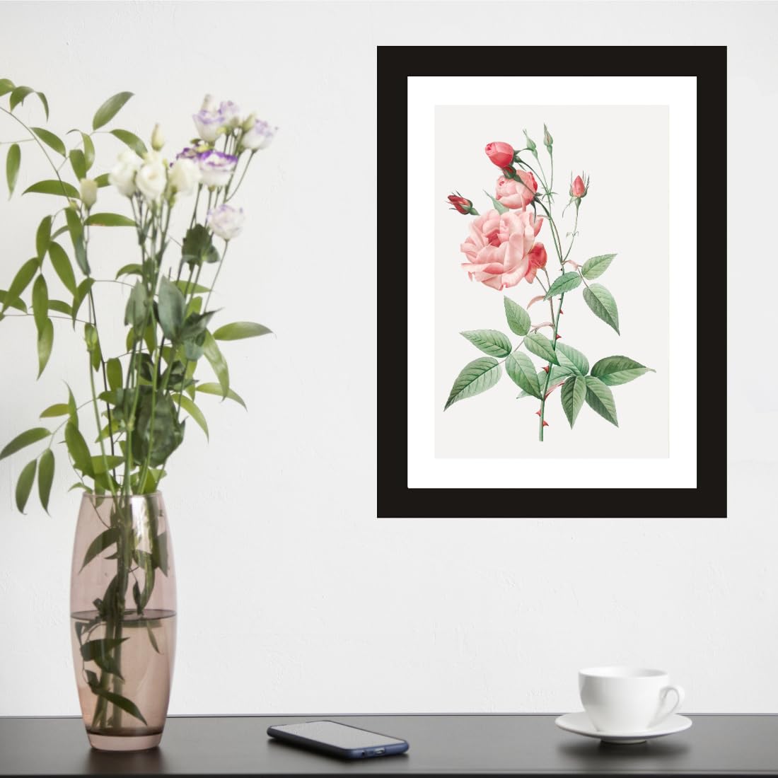 CRAFT QUEST Abstract Modern Art Poster Frame for Home & Office Wall Decoration - Portrait, Wall Display (Black, 14x10 Inch Frame with Art Print)