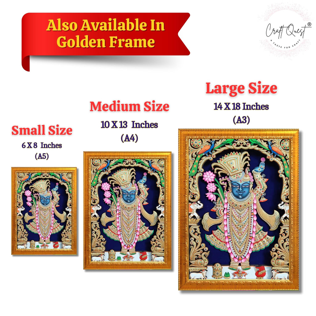 CRAFT QUEST Shreenath ji shree nathaji bhagvan Photo Frame for Wall Hanging/Gift/Temple/puja Room/Home Decor Frame with Unbreakable Acrylic Glass