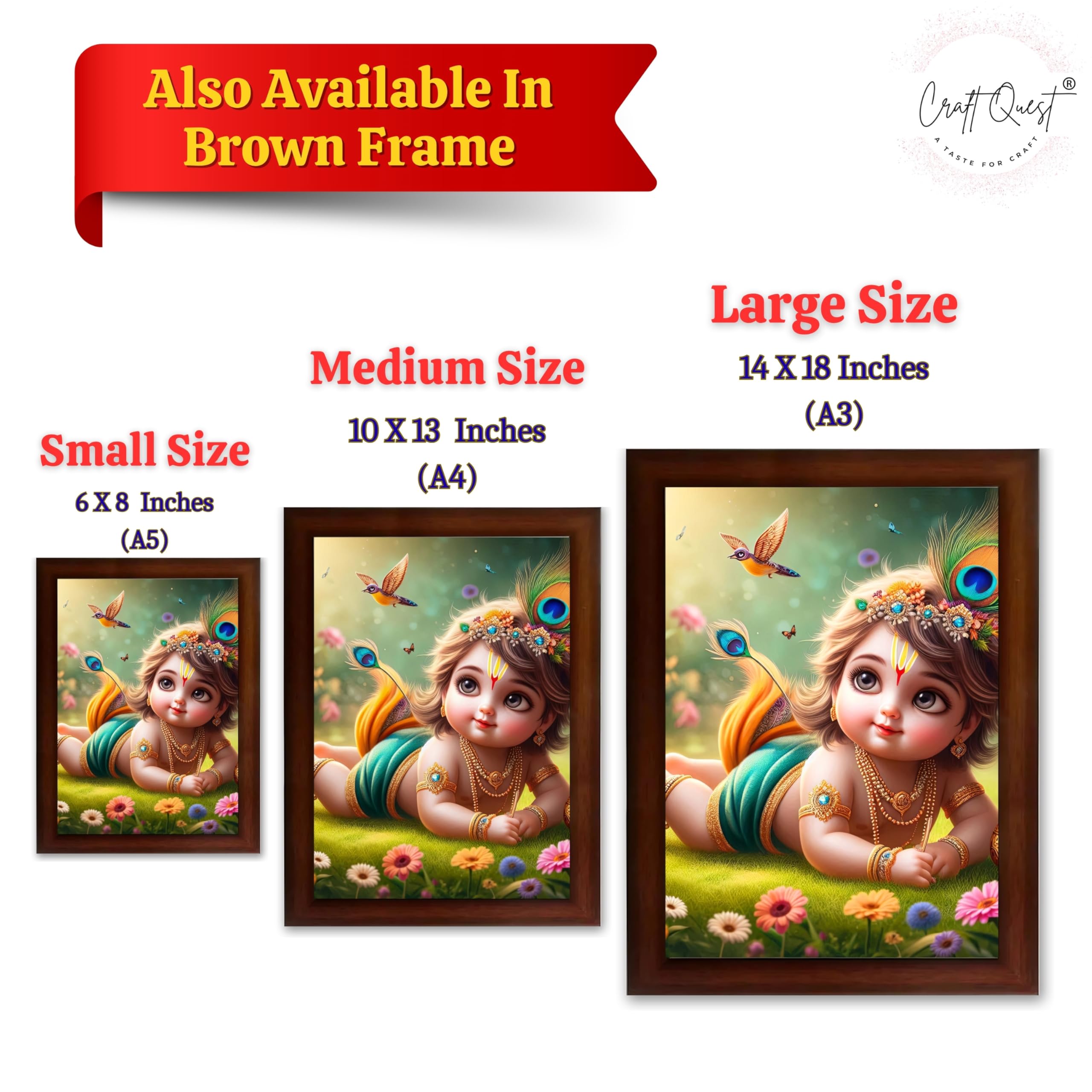 CRAFT QUEST Bal Gopal Krishna Photo For Pregnant Women Poster For Decoration Wall, Bedroom, Living Room,