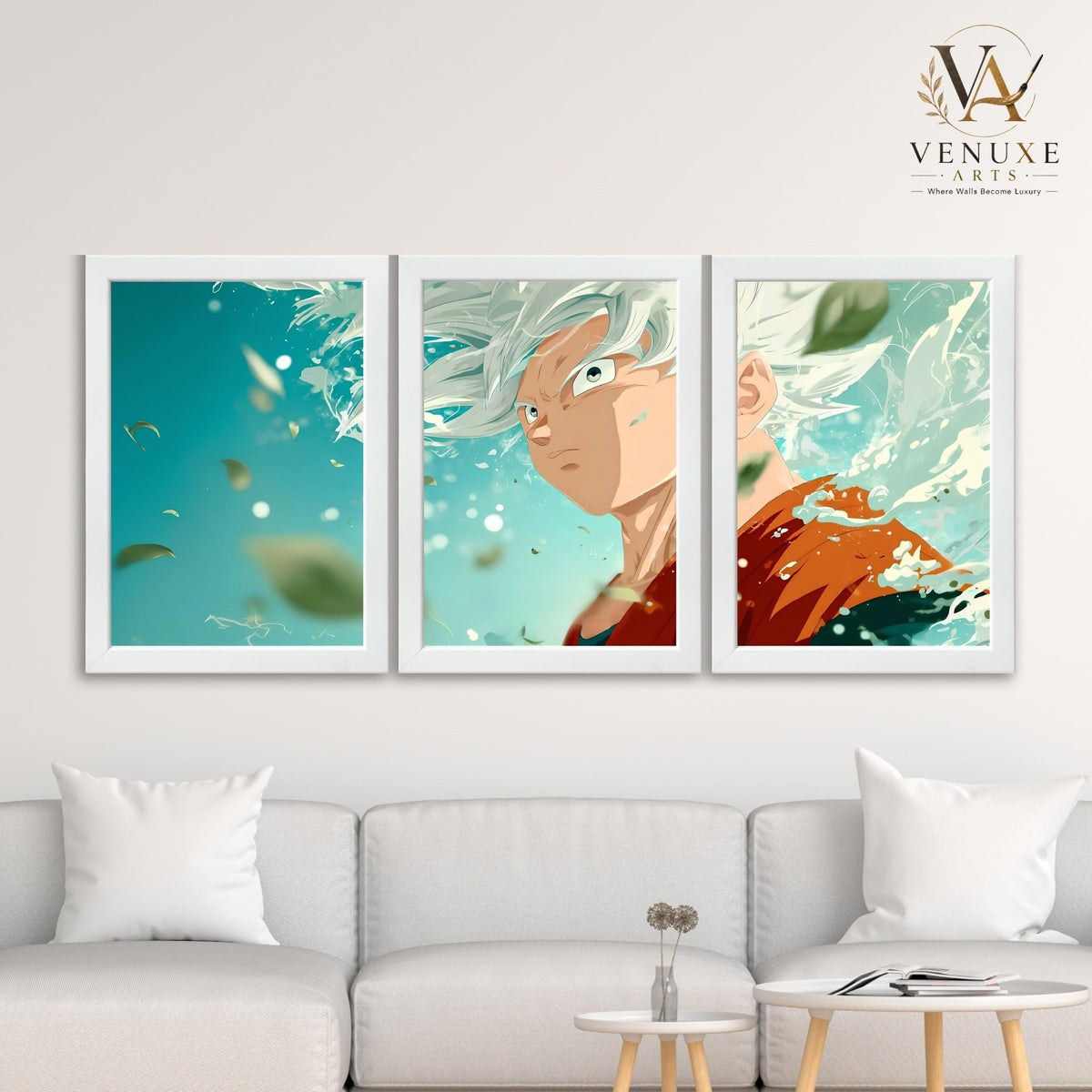 VENUXE ARTS Set Of 3 Anime Characters Wall Framed |Anime Characters Framed Poster for Living Room Bedroom Gaming Room Studio Wall Decor