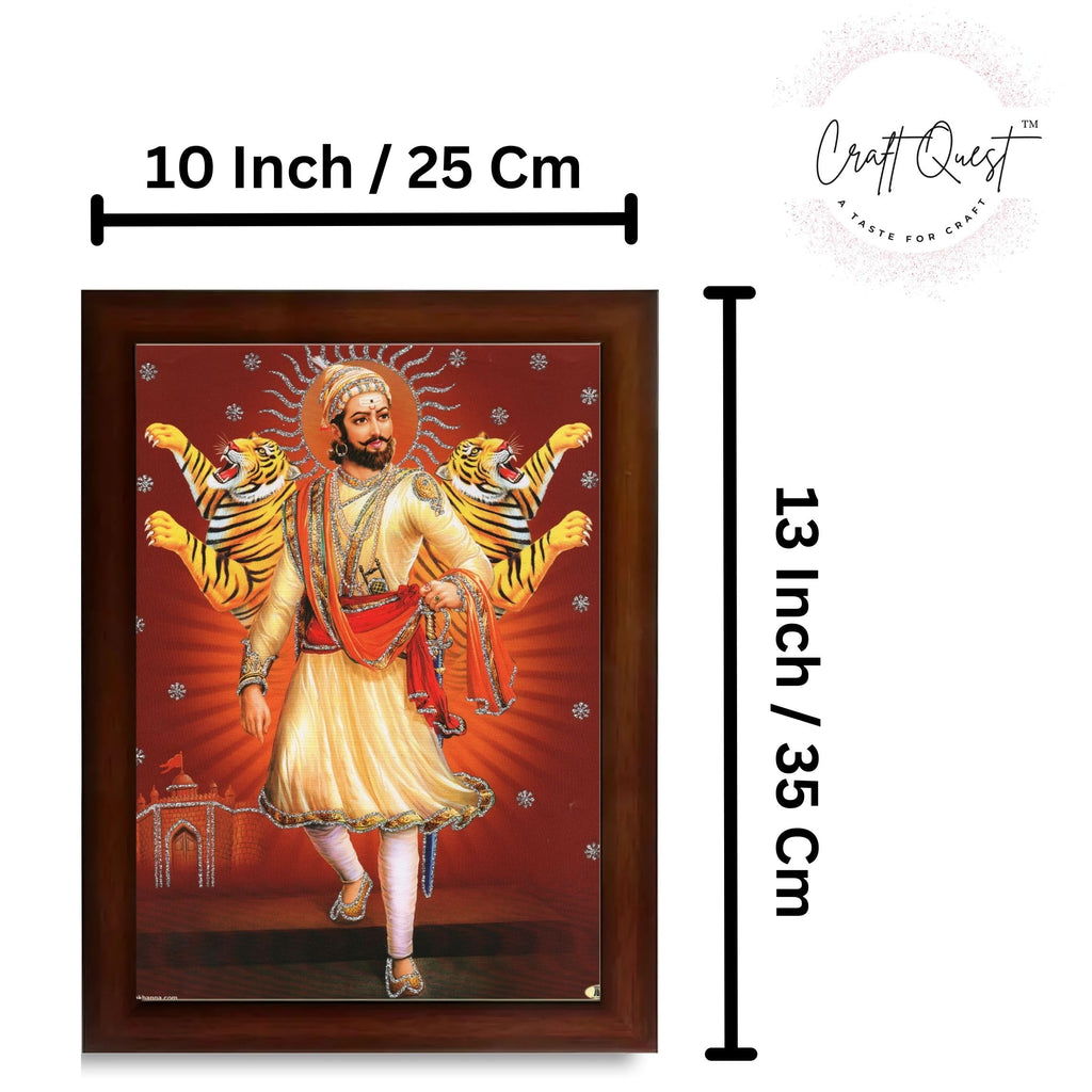 CRAFT QUEST Chhatrapati Shivaji Maharaj photo frame Home Decorative items with synthetic frame (Style 3)