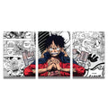 zenithink Luffy One Piece Wall Poster Pack Of 3-A4 Size, 300 GSM Included Glue Dots, Paper Home Decor Art Poster For Bedroom, Living room, Office, No Frame