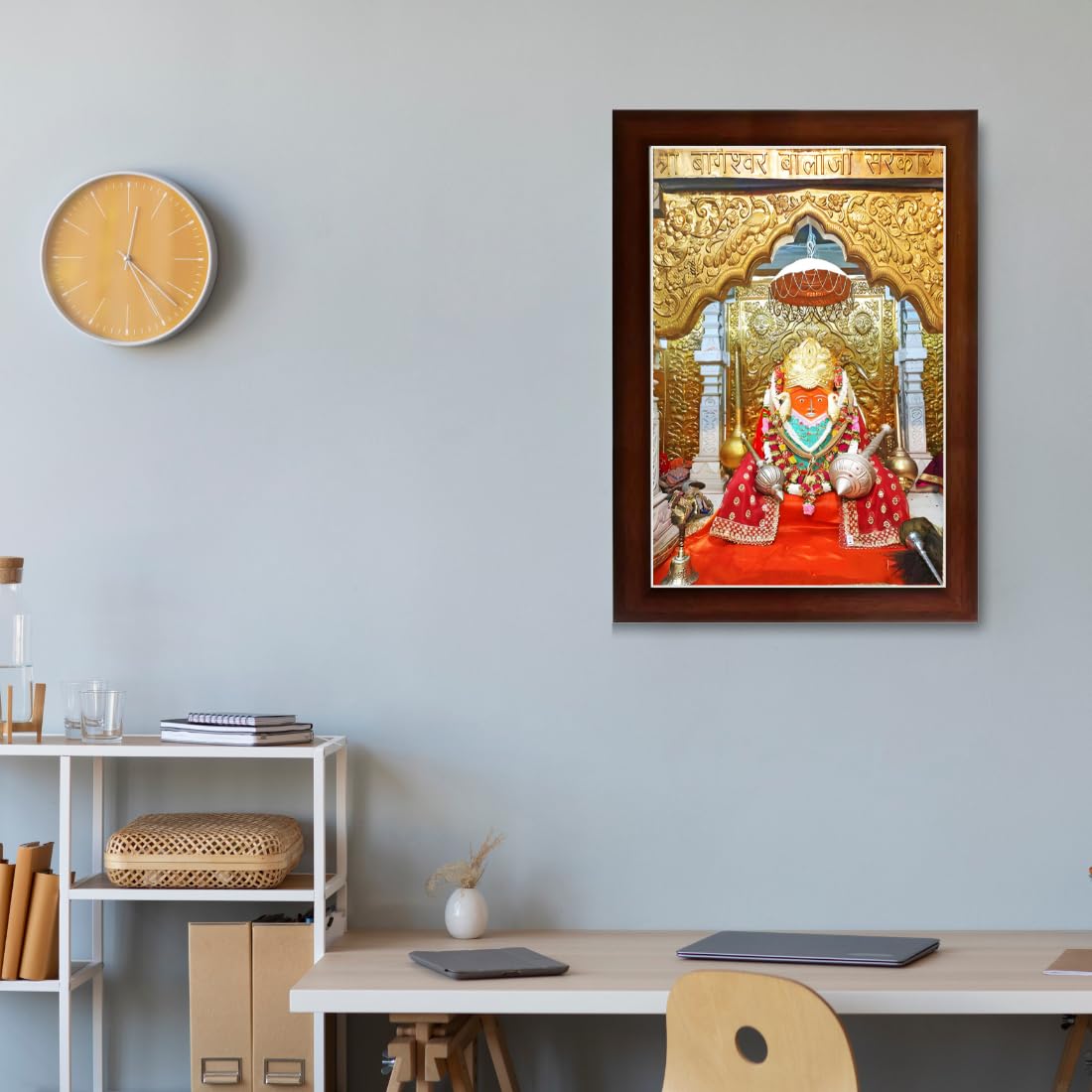 CRAFT QUEST Bageshwar Dham, Baba, Sarkar, Pandit Dhirendra Shastri Photo Religious Frame