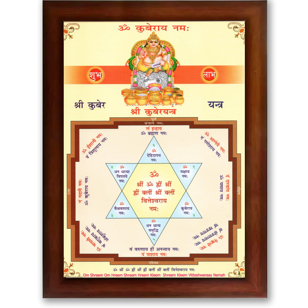 CRAFT QUEST Lord Kubera Swamy Bhagwan Kuber Kubera Wall Painting Framed, Religious Photo Frame, Wall Decoration Item