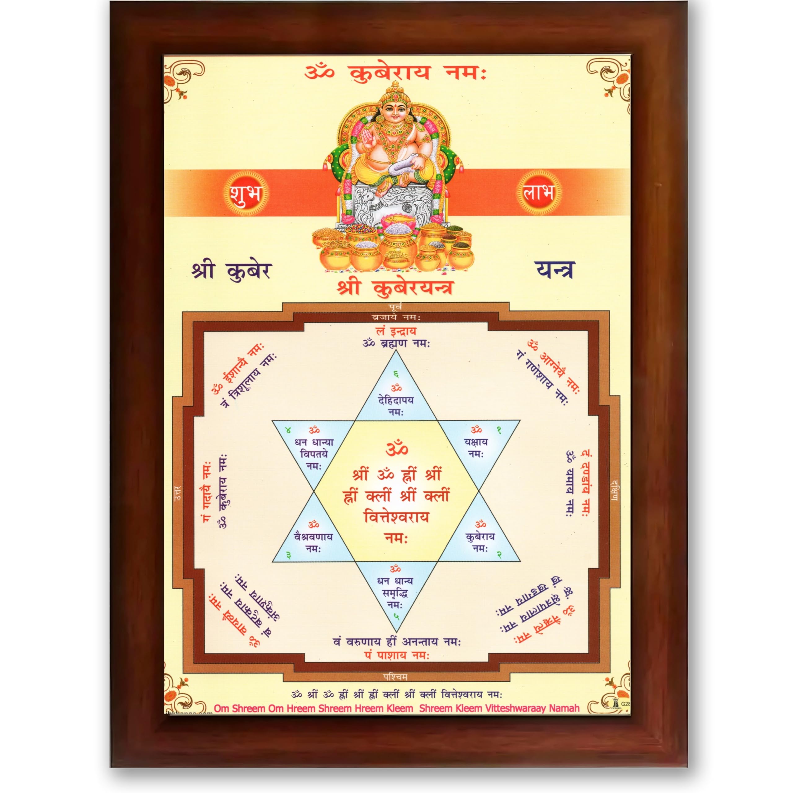 CRAFT QUEST Lord Kubera Swamy Bhagwan Kuber Kubera Wall Painting Framed, Religious Photo Frame, Wall Decoration Item