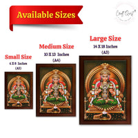 CRAFT QUEST Shiva & Maa Annapurna devi sitting on throne photo frame with Acrylic Glass for Kitchen, Food & Prosperity Blessing Hindu