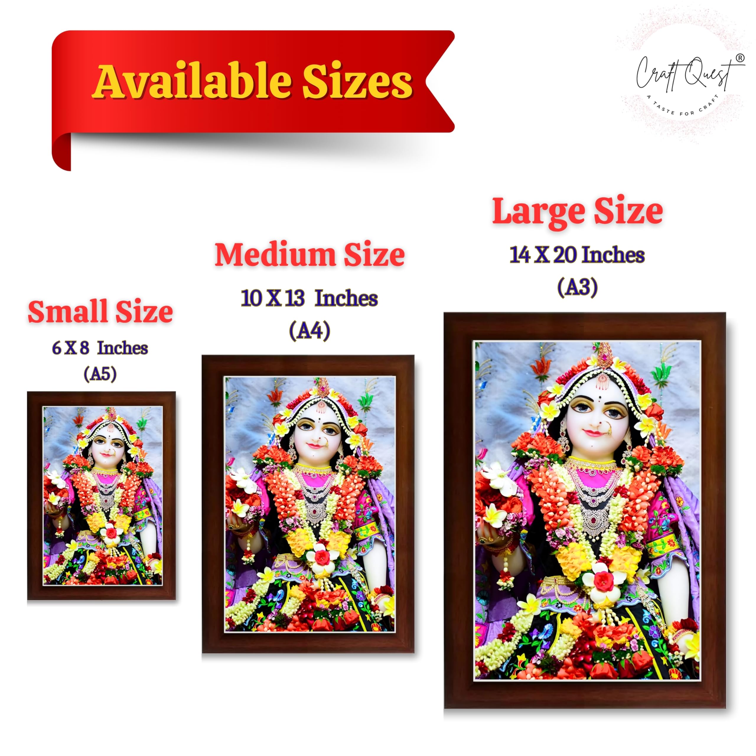 CRAFT QUEST Shri Radha Rani Shringaar Darshan in Vrindavan Frame wooden framed