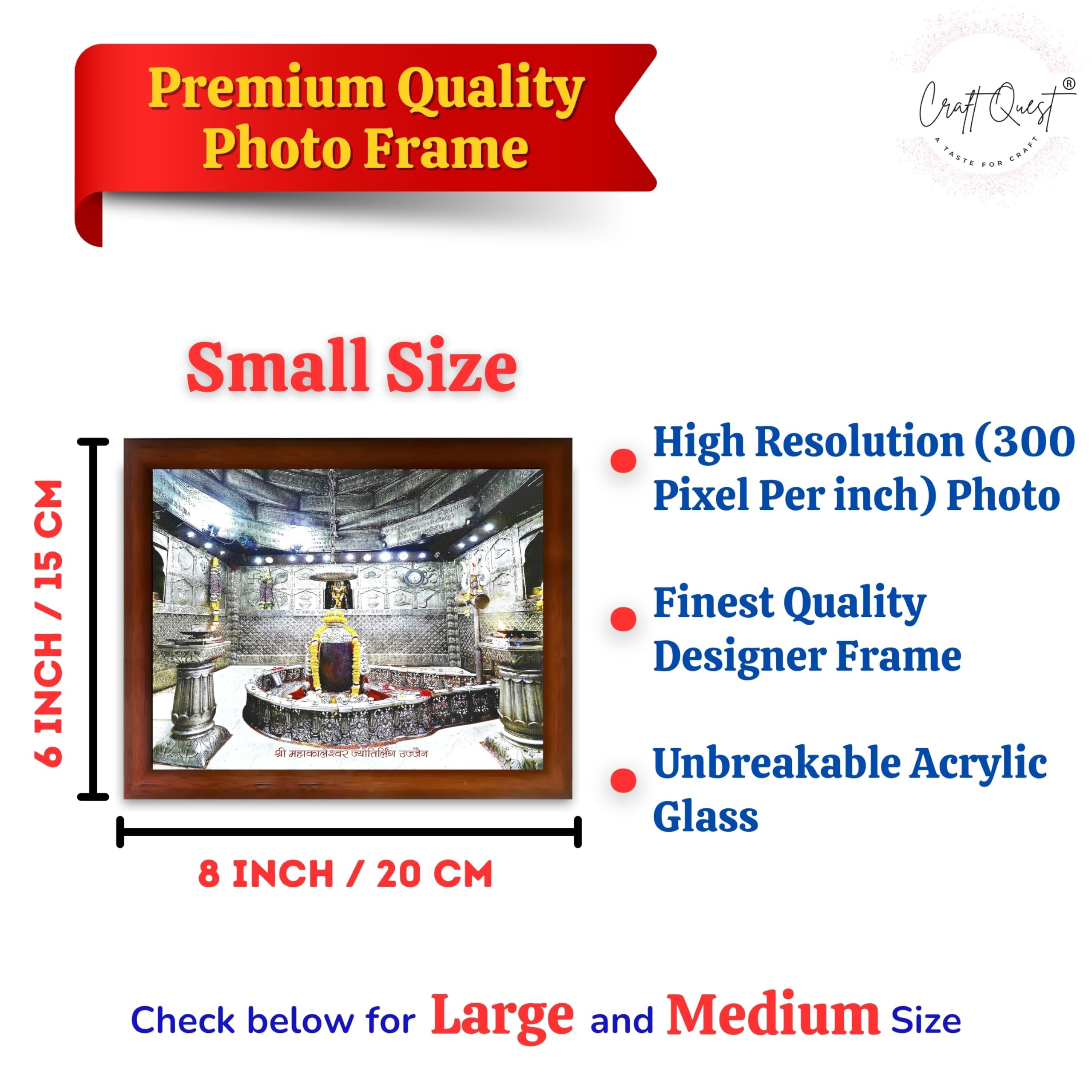 CRAFT QUEST Mahakal Shivling Photo Frame Shiv Mahakaleshwar Bholenath Mahakal Photo Frame, Religious Photo Frame