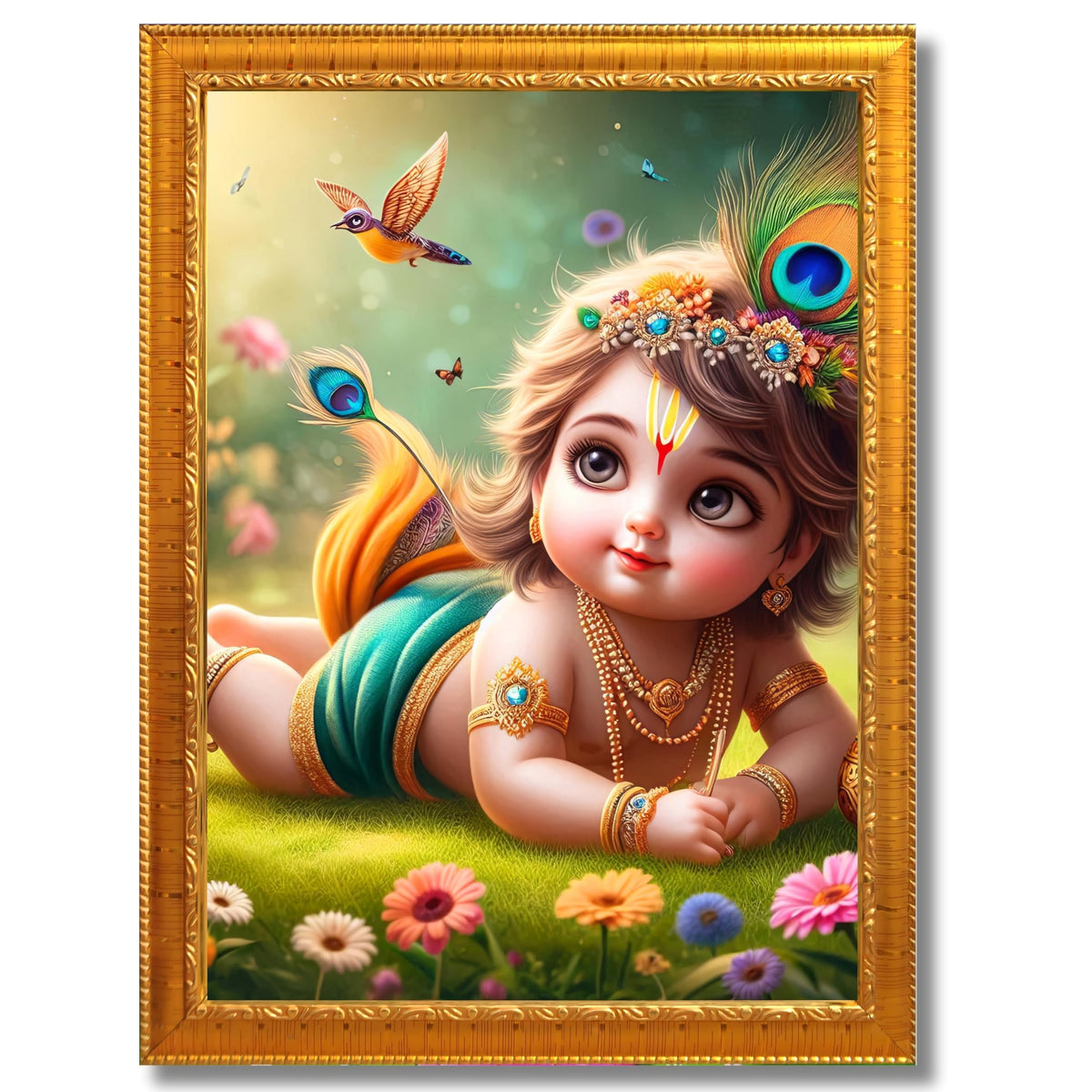 CRAFT QUEST Bal Gopal Krishna Photo For Pregnant Women Poster For Decoration Wall, Bedroom, Living Room,