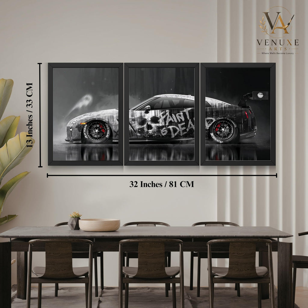 VENUXE ARTS Set Of 3 Big Sports Cars Framed Posters Gift Items for Boys Room Wall Decoration Bedroom Living Room Office Studio Décor | Car Poster Frame for Wall Décor