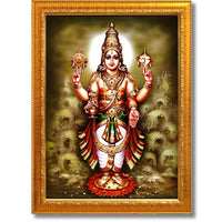 CRAFT QUEST Lord Dhanvantari Dhanwantri Wall Photo Framed For Home, Pooja, Temple, Gift, Wall Décor Item