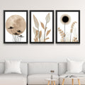 CRAFT QUEST Boho Minimalist Abstract Wall Art | Set of 3 Frames for Home Decoration | Ideal for Living Room, Bedroom & Offices