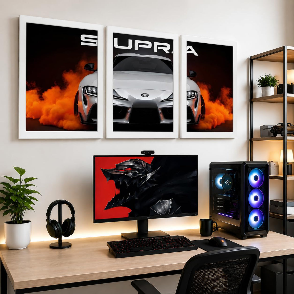 VENUXE ARTS Set Of 3 Big Sports Cars Framed Posters Gift Items for Boys Room Wall Decoration Bedroom Living Room Office Studio Décor | Car Poster Frame for Wall Décor
