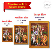 CRAFT QUEST Ardhanarishvara Arthanareeswara Shiv Parvati Photo Frame | Hindu God Spiritual Framed | Ideal for Home, Office, Temple & Puja Room, Wall Decor